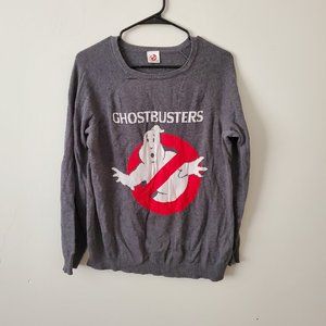 Grey Knit Ghostbusters Logo Sweater